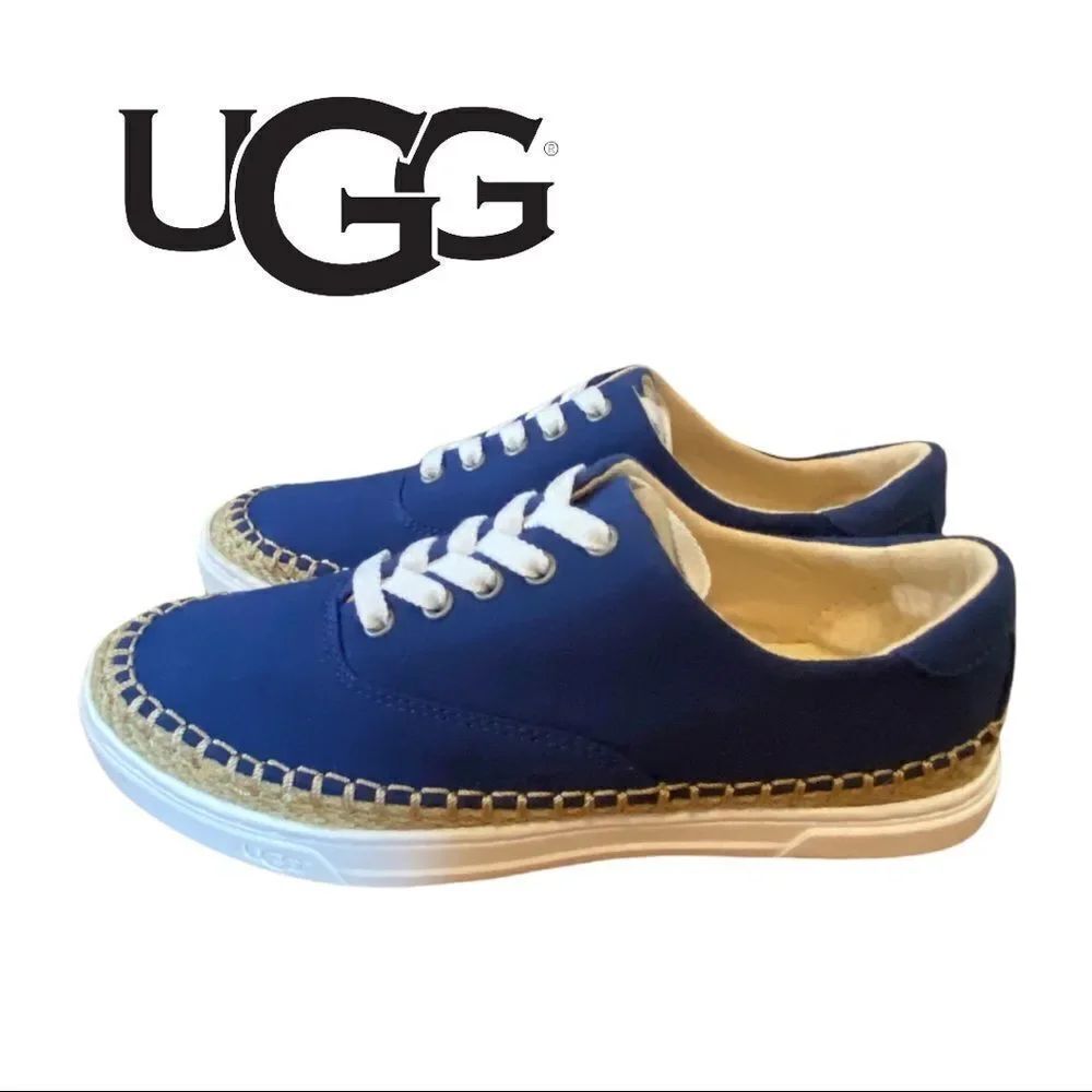 New in Box NIB UGG Women's "Eyan II" Blue Canvas Lace Sneakers 5